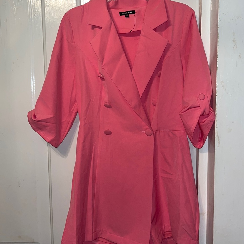 Hot Pink Blazer Romper